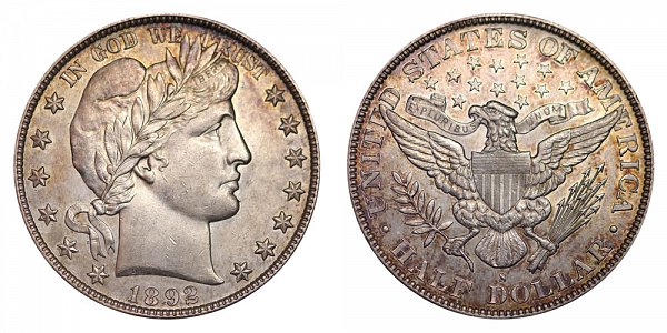 1892 S Barber Silver Half Dollar 