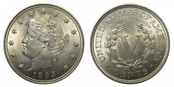 1893 Liberty Head V Nickel 