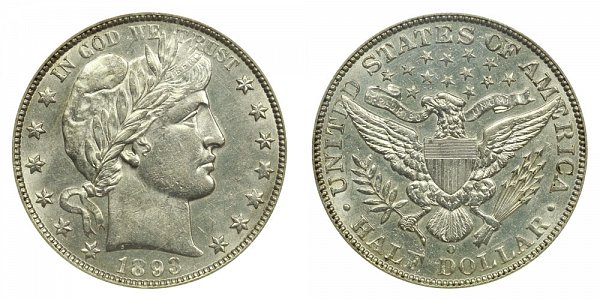 1893 O Barber Silver Half Dollar 