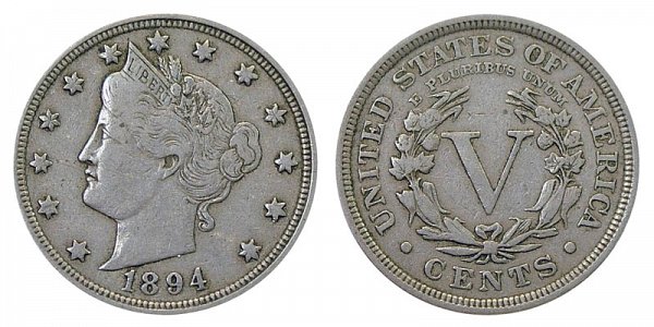 1894 Liberty Head V Nickel 