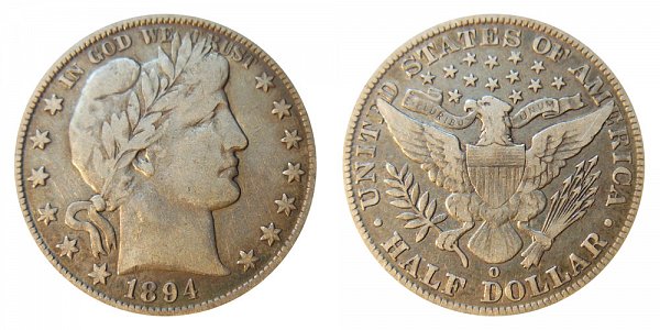 1894 O Barber Silver Half Dollar 