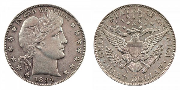 1894 S Barber Silver Half Dollar