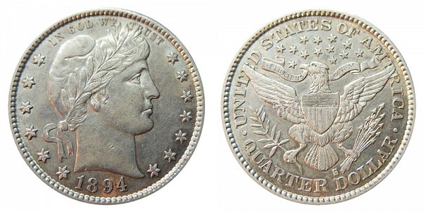 1894 S Barber Quarter 