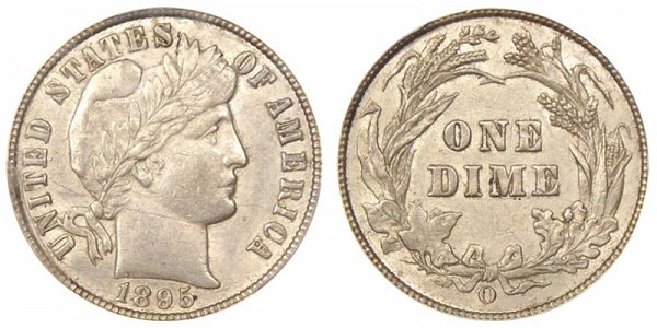 1895 O Silver Barber Dime 