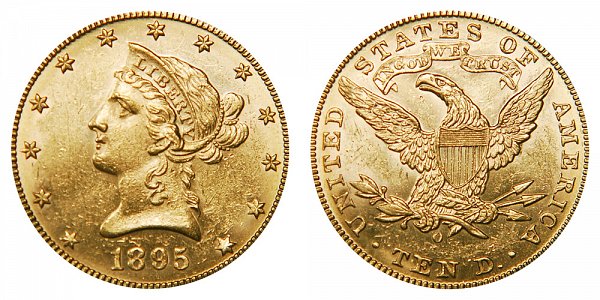 1895 O Liberty Head $10 Gold Eagle - Ten Dollars 