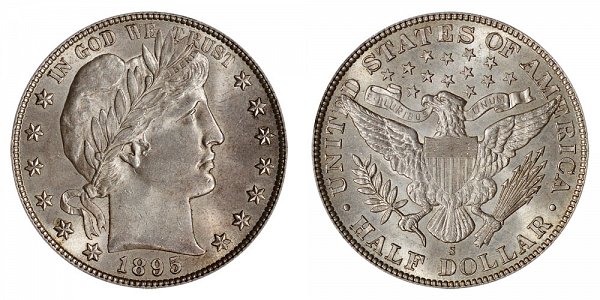 1895 S Barber Silver Half Dollar