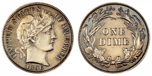 1896 Silver Barber Dime 