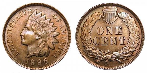 1896 Indian Head Cent Penny 