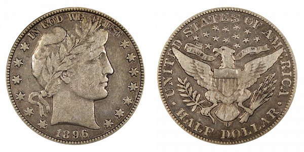 1896 O Barber Silver Half Dollar 