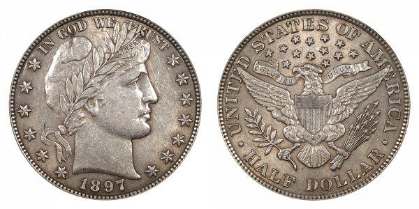 1897 Barber Silver Half Dollar 