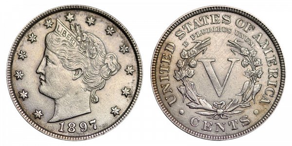 1897 Liberty Head V Nickel 
