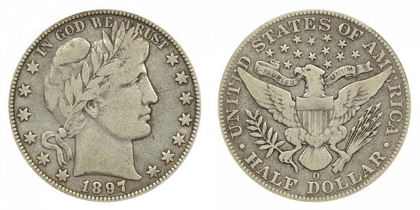 1897 O Barber Silver Half Dollar