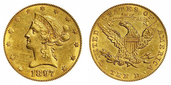 1897 O Liberty Head $10 Gold Eagle - Ten Dollars 