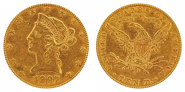 1897 S Liberty Head $10 Gold Eagle - Ten Dollars 