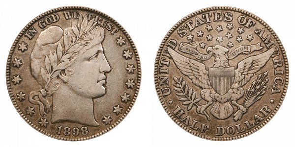 1898 Barber Silver Half Dollar 