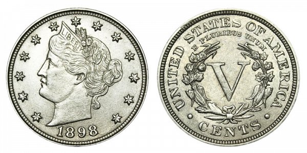1898 Liberty Head V Nickel 