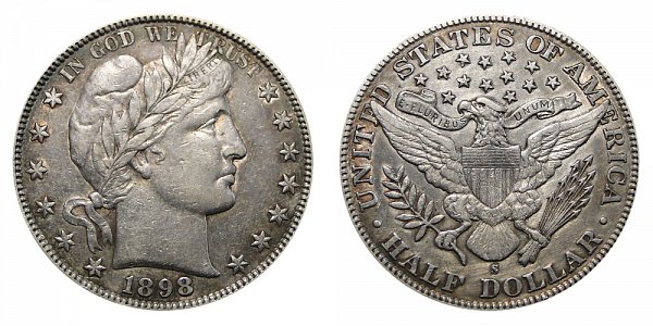 1898 S Barber Silver Half Dollar