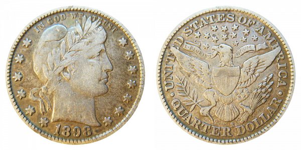 1898 S Barber Quarter 