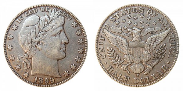 1899 S Barber Silver Half Dollar 