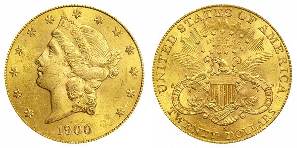 1900 S Liberty Head $20 Gold Double Eagle - Twenty Dollars 
