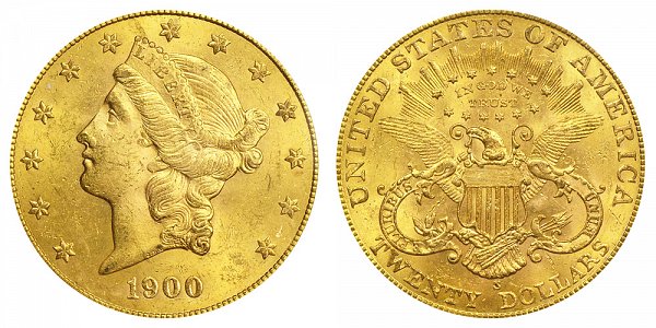 1900 S Liberty Head $20 Gold Double Eagle - Twenty Dollars