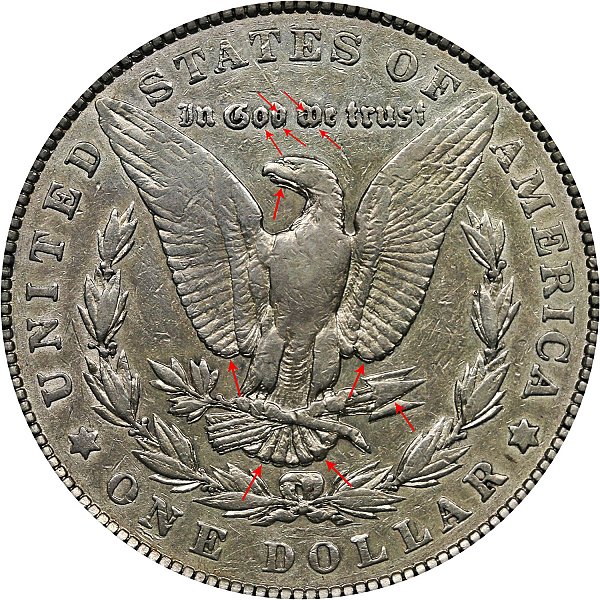 1901 Morgan Silver Dollar - Doubled Die Reverse DDR 