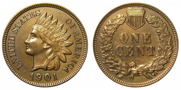 1901 Indian Head Cent Penny 