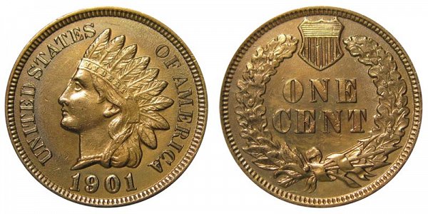 1901 Indian Head Cent Penny