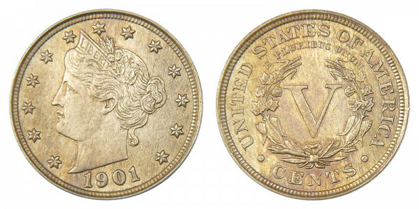 1901 Liberty Head V Nickel 