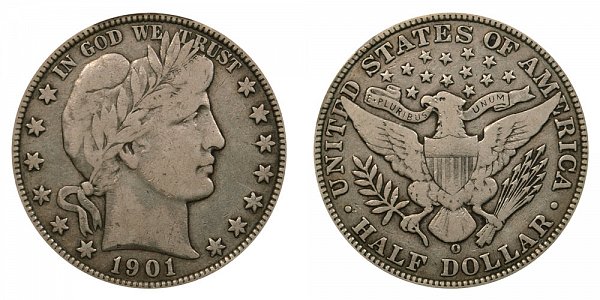 1901 O Barber Silver Half Dollar 