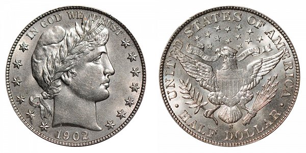 1902 S Barber Silver Half Dollar 