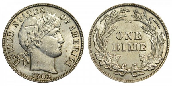 1903 Silver Barber Dime 