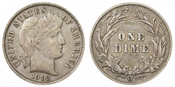 1903 O Silver Barber Dime