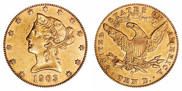 1903 O Liberty Head $10 Gold Eagle - Ten Dollars 