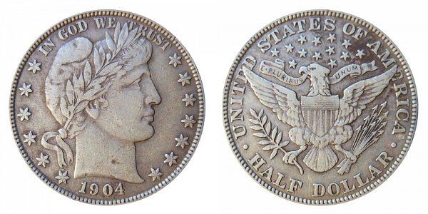 1904 Barber Silver Half Dollar 