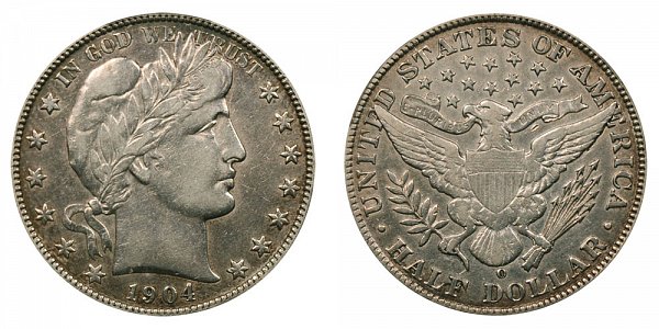 1904 O Barber Silver Half Dollar 