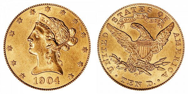 1904 O Liberty Head $10 Gold Eagle - Ten Dollars 