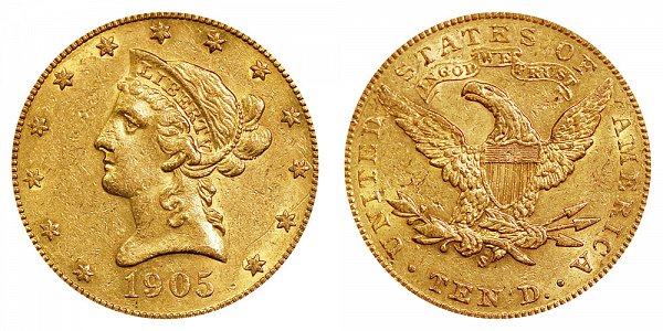 1905 S Liberty Head $10 Gold Eagle - Ten Dollars 