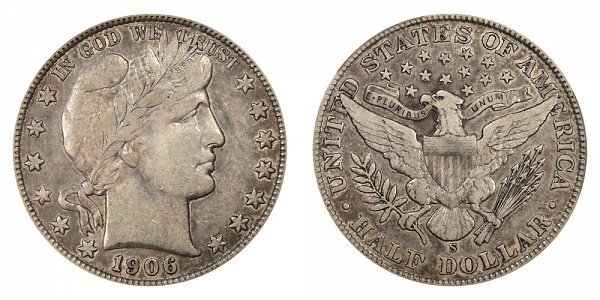 1906 S Barber Silver Half Dollar 