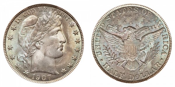 1907 O Barber Silver Half Dollar 