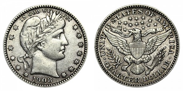 1908 Barber Quarter 