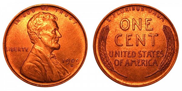 1909 S Lincoln Wheat Cent Penny 