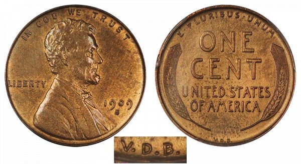 1909 S VDB Lincoln Wheat Cent Penny 
