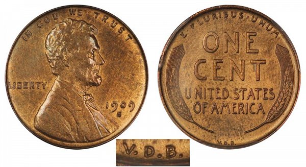 1909 S VDB Lincoln Wheat Cent Penny