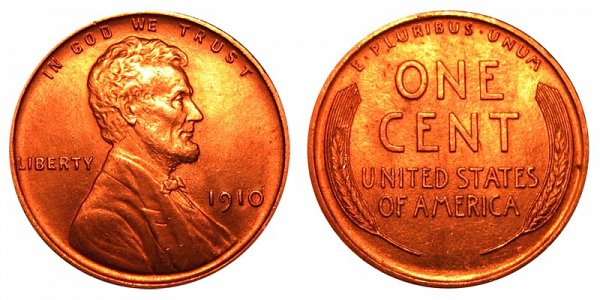 1910 Lincoln Wheat Cent Penny