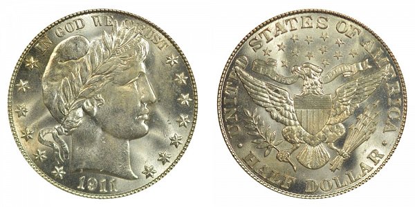 1911 Barber Silver Half Dollar