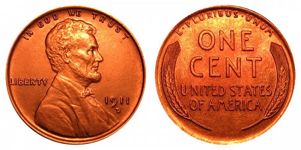 1911 D Lincoln Wheat Cent Penny