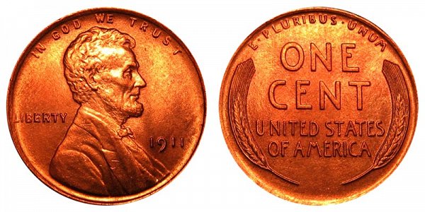 1911 Lincoln Wheat Cent Penny 