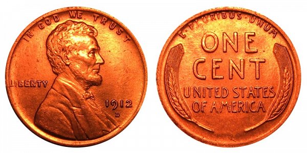 1912 D Lincoln Wheat Cent Penny 