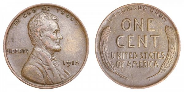 1912 Lincoln Wheat Cent Penny 